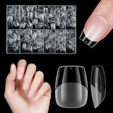 Kurze künstliche Nägel, 500 Stück, weiche Gel-Nagelspitzen mit vollständiger Abdeckung für Gelnägel, 12 Größen, vorpolierte Nagelspitzen für Gelnägel, kurze künstliche Nägel, Sargnagelverlängerungen mit Box