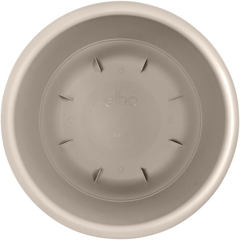 elho Amiga Round 47 – Blumentöpfe für den Innen- und Außenbereich – 100 % recycelter Kunststoff – Ø 47,0 x H 35,3 cm – Beige/Pilzbeige