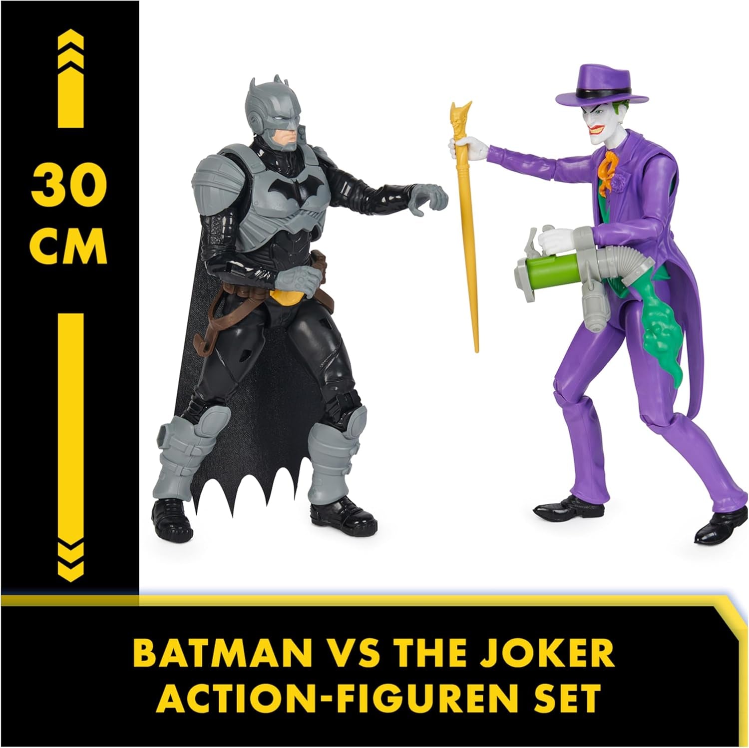 DC Batman Adventures Batman Vs the Joker Actionfiguren-Set, 30 cm – 2 voll bewegliche Figuren mit 12 Gängen für spannendes Rollenspiel, Spielzeug für 4+ Kinder Actionfiguren Naty Shop