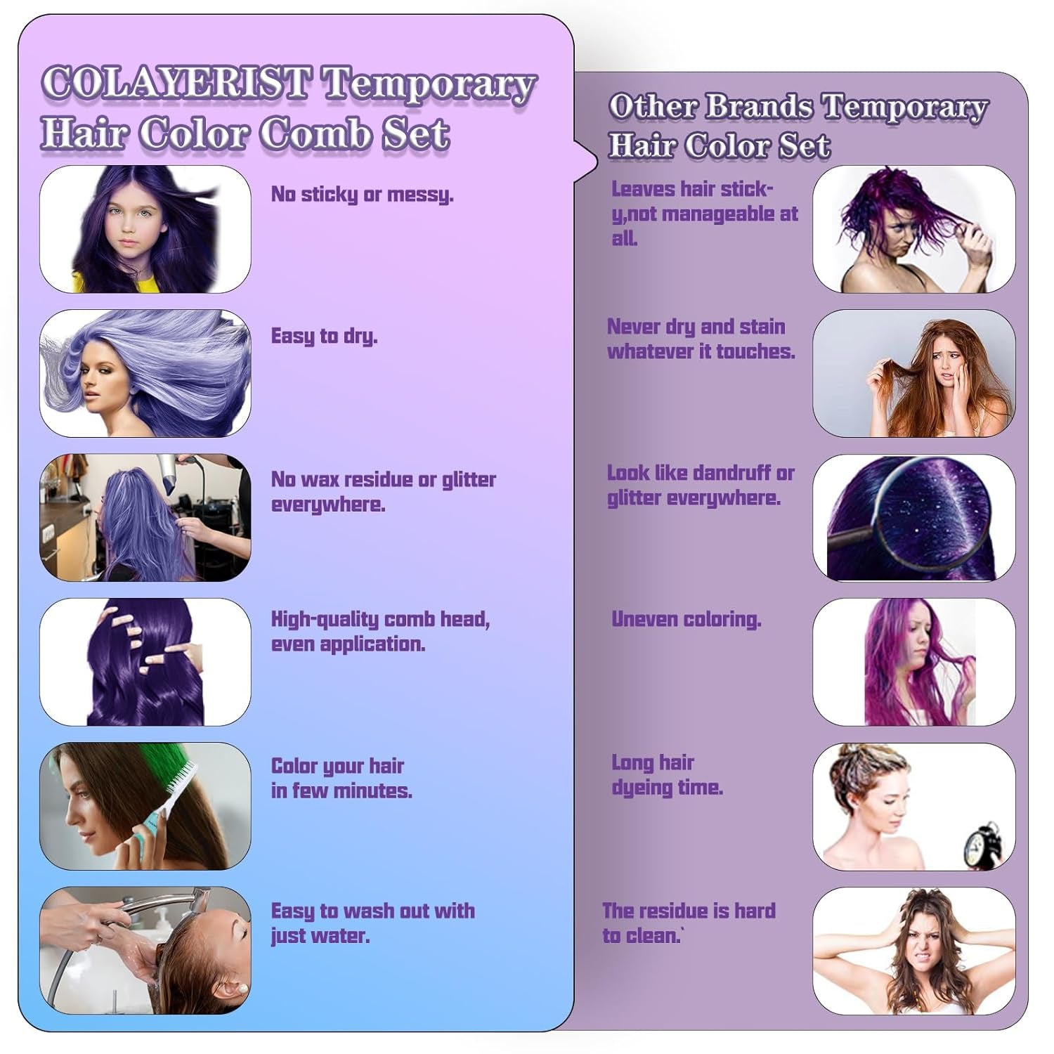COLAYERIST Haarkreide 4 Farben Erwachsene Mädchen Haarkreide Kinder Temporäres Haarfärbeset Kinder Waschbar Ungiftige Haarkreide Mädchen Geschenke 6 7 8 9 10 11 12 13 Jahre alt Haarfärbemittel Naty Shop