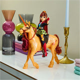 Unicorn Academy Cinder das Einhorn – 28 cm großes, originales Valentina-Einhorn aus der Netflix-Serie, mit echter Mähne und Schweif, abnehmbarem Zaumzeug, Sattel und Bürste, für Kinder ab 4 Jahren