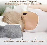 Wellsync Nackenkissen, ergonomisches Kissen, Memory-Schaum-Kissen, orthopädisches Kissen für Seitenschläfer, Rückenschläfer, Bauchschläfer, Nackenschmerzen, weiß, grau, orthopädische Nackenkissen, Naty Shop