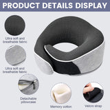 Nackenkissen aus Memory-Schaum, Reisekissen, ergonomisches Design, Nackenkissen aus Memory-Schaum mit Augenmaske, 2 Ohrstöpsel und Aufbewahrungstasche, perfekt zum Schlafen unterwegs auf Reisen, Naty Shop orthopädische Nackenkissen