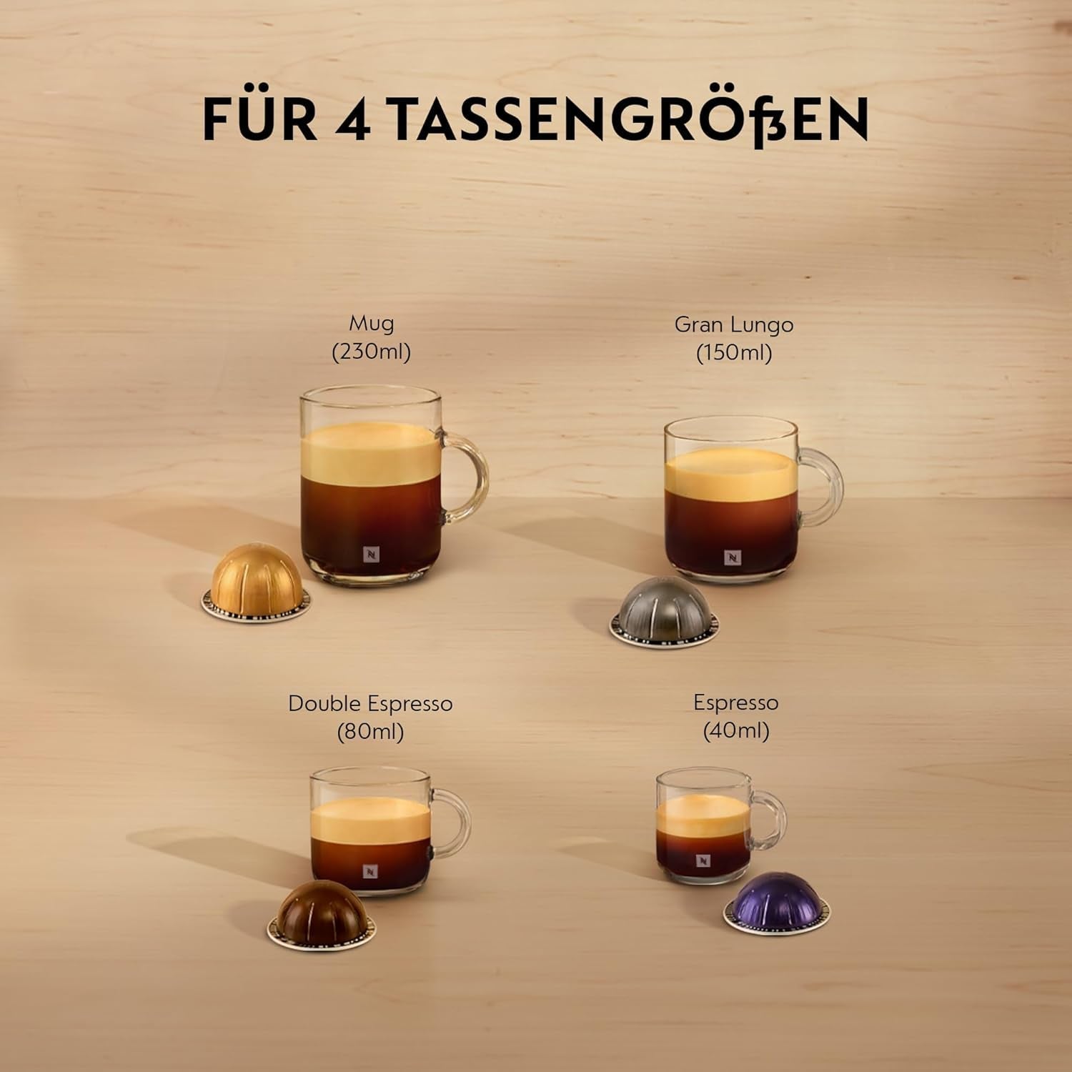 Espressomaschine mit Nespresso Krups Vertuo Pop Kapseln, Fassungsvermögen: 560 ml, automatische Kapselerkennung, One-Touch-System, 4 Tassengrößen, verkürzte Aufheizzeit, nachhaltig, Aqua Mint, XN9204
