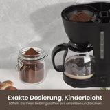 1,25 l Filterkaffeemaschine für 10 Tassen Filterkaffee, spülmaschinenfeste Glaskaraffe, Thermoskanne, Anti-Tropf-System, automatische Abschaltung, 600 W, wasserloser Kochschutz für Zuhause und Büro