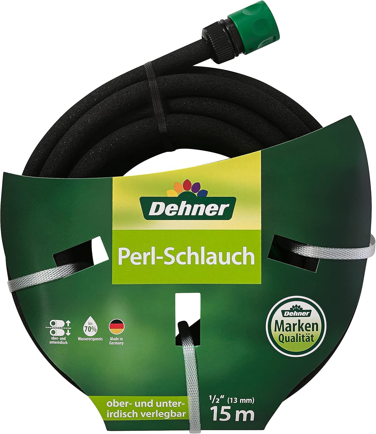 Dehner Bewässerungsschlauch, 15 m Länge, 1/2 Zoll, Schwarz
