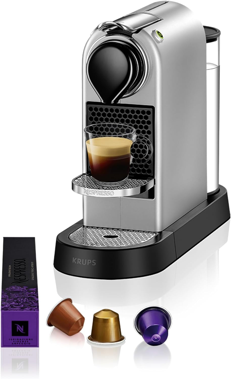 Espressomaschine mit Nespresso-Kapseln XN761B Citiz&Milk | Automatischer Standby-Modus | 1260 Watt | Fassungsvermögen des Wassertanks: 1 l | Pumpendruck: 19 bar | Silber