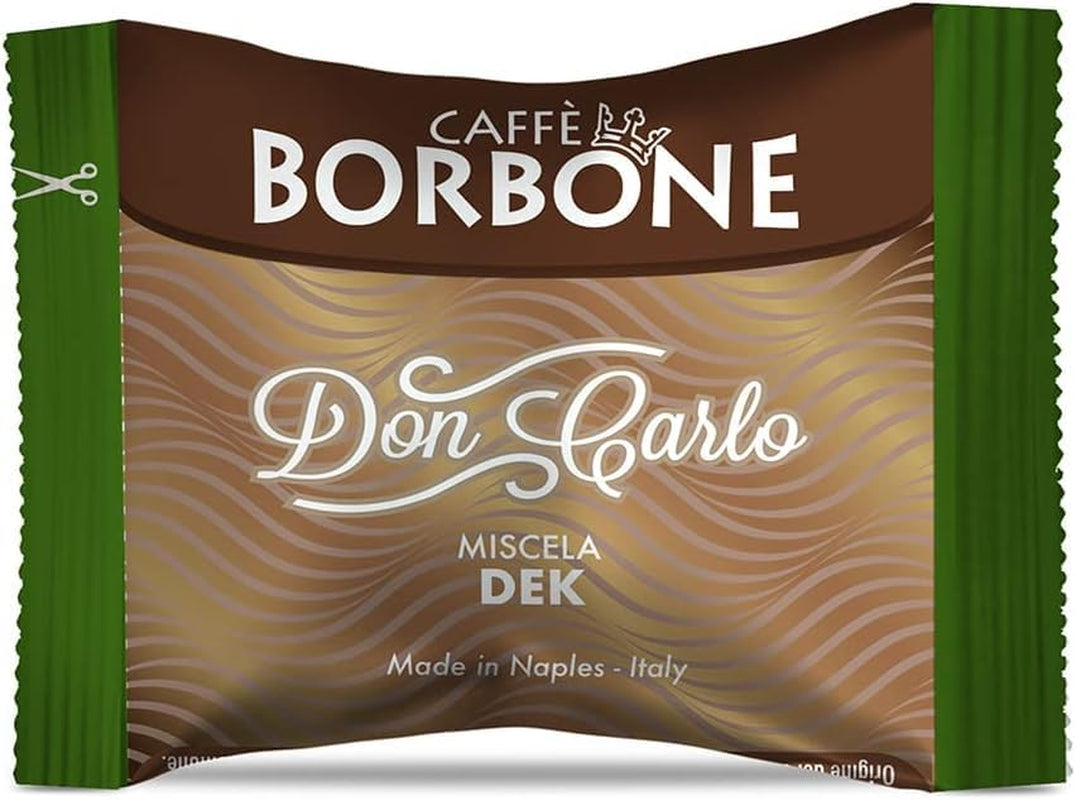 Caffè Borbone Don Carlo Dek Entkofeinierte Kaffeemischung – 50 Kapseln – kompatibel mit Lavazza®* A Modo Mio®* Haushalts-Espressomaschinen