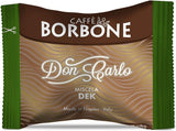 Caffè Borbone Don Carlo Dek Entkofeinierte Kaffeemischung – 50 Kapseln – kompatibel mit Lavazza®* A Modo Mio®* Haushalts-Espressomaschinen