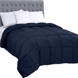 Utopia-Bettwäsche, Ganzjahresdecke, 250 g/m², Plüschfüllung aus silikonisierter Faser, Doppelbett, genäht in Box (Doppelbett XL, hellgrau), Naty Shop Quilts, Marineblau, Twin