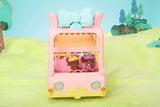 BABY born 904763 Baby Surprise Bus – pinkfarbener Mini-Puppenspielzeugbus mit 2 exklusiven Puppen, Dreifach-Kinderwagen, Schaukel, Karussell, Rutsche und Dreifachschaukel.