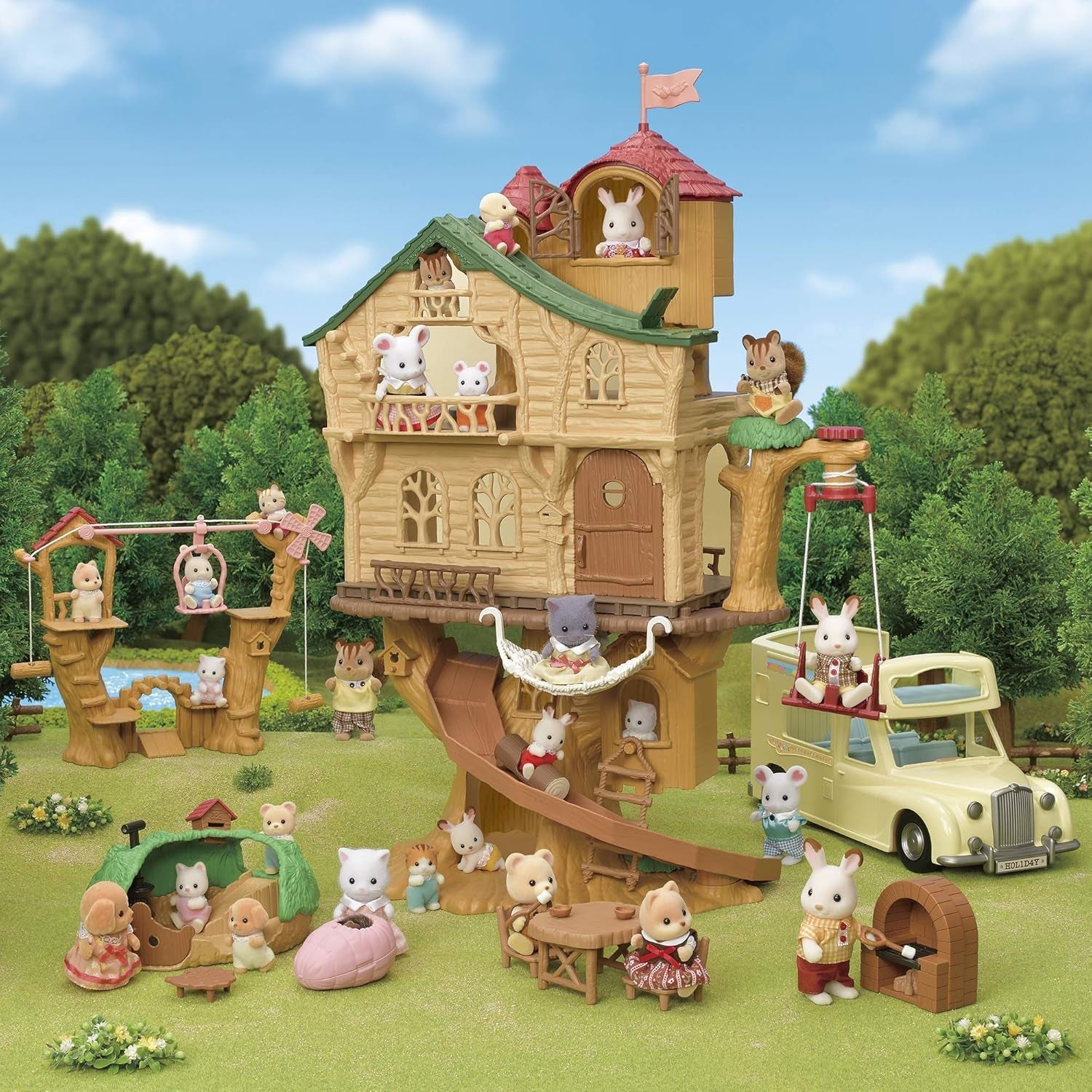 Sylvanian Families 5494 Baumhaus mit Abenteuer – Puppenhaus-Spielset