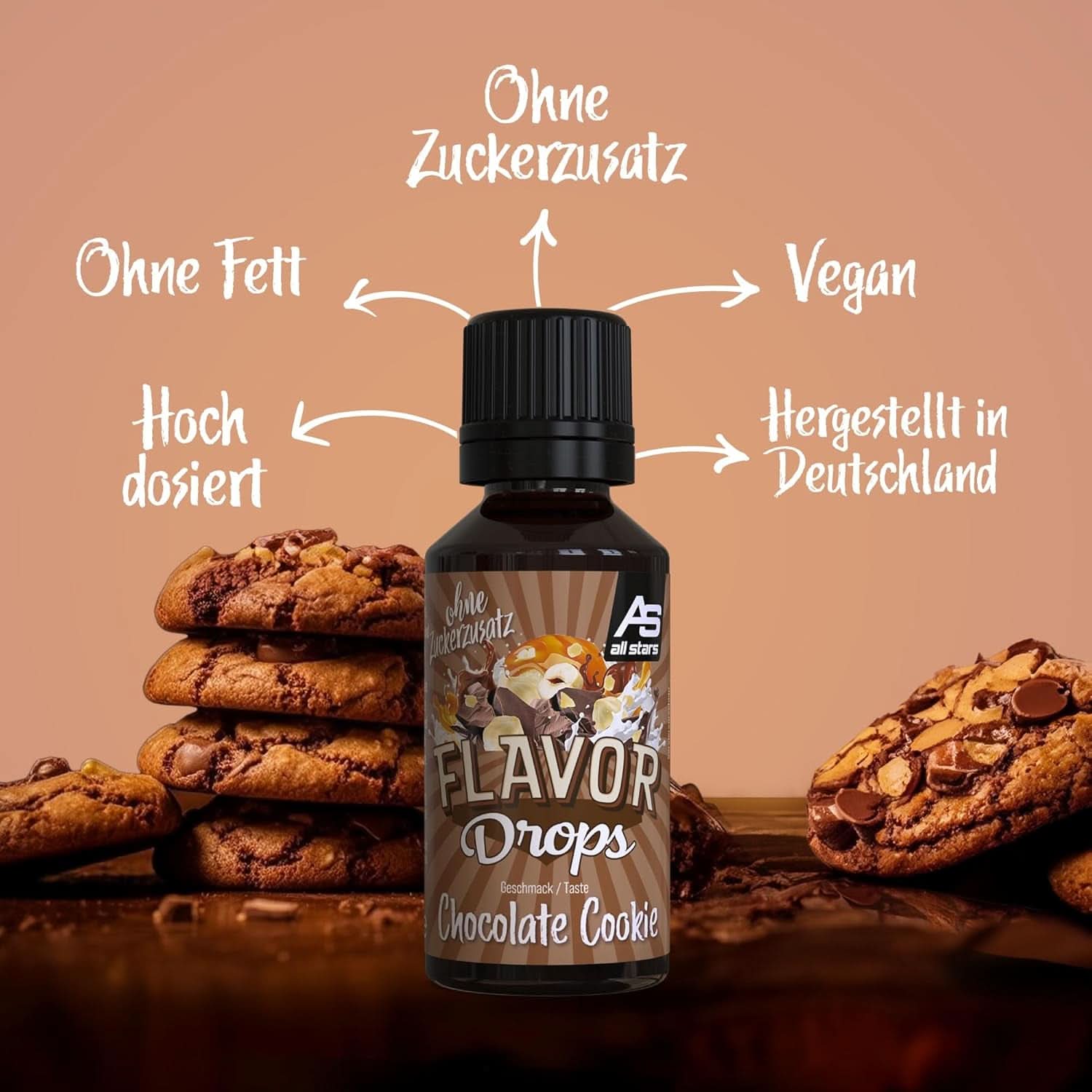 ALL STARS Flavour Drops, Aromatisierte Drops ohne Zuckerzusatz und ohne Kalorien – Süße und Aroma für Lebensmittel, 30 ml Süßstoffe Naty Shop
