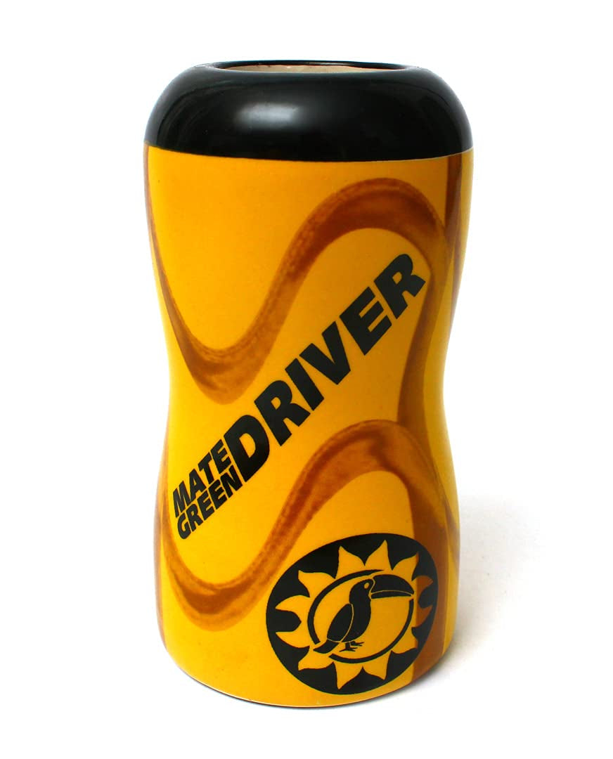 Yerba Mate-Teetasse „Driver“, Keramiktasse, Autotasse, perfekt für Autoreisen, Mate-Tee und kalte oder heiße Getränke, Keramiktasse, vollständig glasiert, 1,75 kg