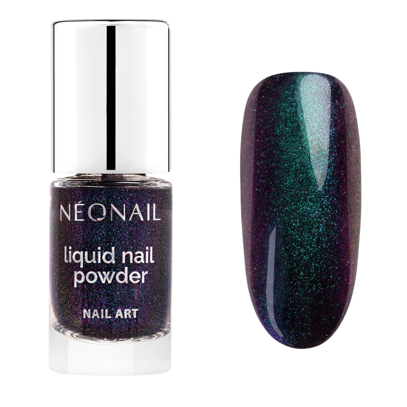 NÉONAIL Liquid Nail Powder Chameleon 04 – Flüssiger Nagelpuder – Chrome Nail Powder – Glitzer Nägel Puder – Nail Art – Nageldesign Zubehör – Glitter Powder – Chrom Nagelpuder – Grün, Gelb – 6,5 ml