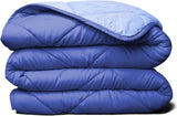 All Seasons Twin/Twin XL Daunen-Wende-Alternative-Bettdecke – atmungsaktiv, extra lang, hochwertige, weiche Mikrofaser – grauer Bettbezug-Einsatz, Steppdecken und Bettdecken, Naty Shop, Hellblau/Dunkelblau King/California King