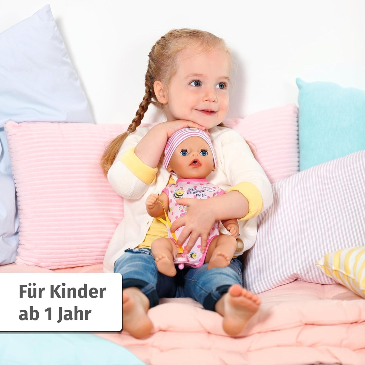 BABY Born Lena (Mädchen) 36 cm, Puppe mit 7 Funktionen für Kinder ab 1 Jahr, funktioniert ohne Batterie, große Puppe 36 cm, 834596 Zapf Creation, rosa Naty Shop-Puppen