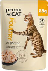 PrimaCat - Klassisches Nassfutter für Katzen, Vogelgeschmack in Soße, 28 x 85 g
