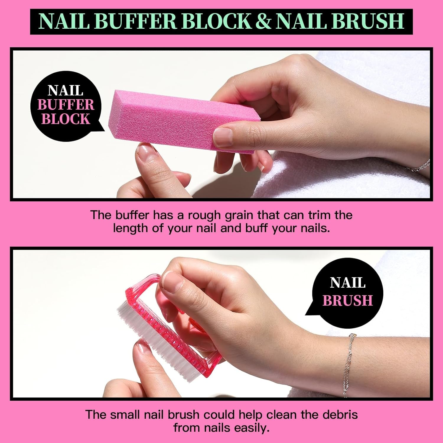FANDAMEI Maniküre-Set, Buffer Für Nägel, Nagelfeile 100/180, Nagelfeilen Für Gelnägel, Nagelhautschieber, Buffer Für Gelnägel, Feilen Für Gelnägel, Nagelzange, Nagelfeilen Set, Maniküre & Pediküre Set