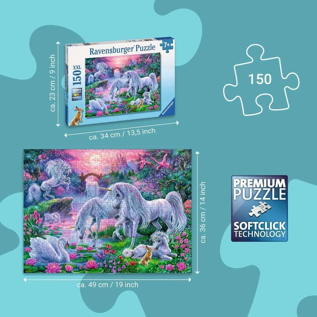 Ravensburger Puzzle für Kinder – 10021 Einhörörner Im Abendrot – Fantasy-Puzzle für Kinder ab 7 Jahren, mit 150 Teilen im XXL-Format Puzzle Naty Shop