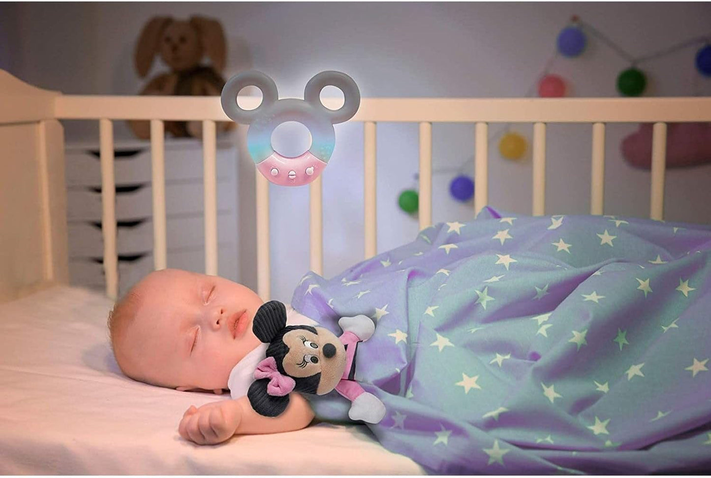 Clementoni 17396 Disney Baby Minnie Sound & Color Lampe Nachtlicht Weiß Musik 0 Monate + Jucarii Bebe Naty Shop