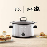 Slow Cooker Crockpot,| 3,5 Liter (3-4 Personen), Behälter zum Bräunen von Fleisch und Gemüse, Slow Cooker aus Edelstahl von Naty Shop