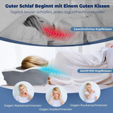 SAHEYER orthopädisches Kissen Nackenstützkissen Kopfkissen, ergonomisches Nackenkissen Seitenschläferkissen 60 x 40 x 13/11 cm Memory-Schaum-Kissen für Seitenschläfer, Rücken und Bauch Zervikale orthopädische Kissen Naty Shop