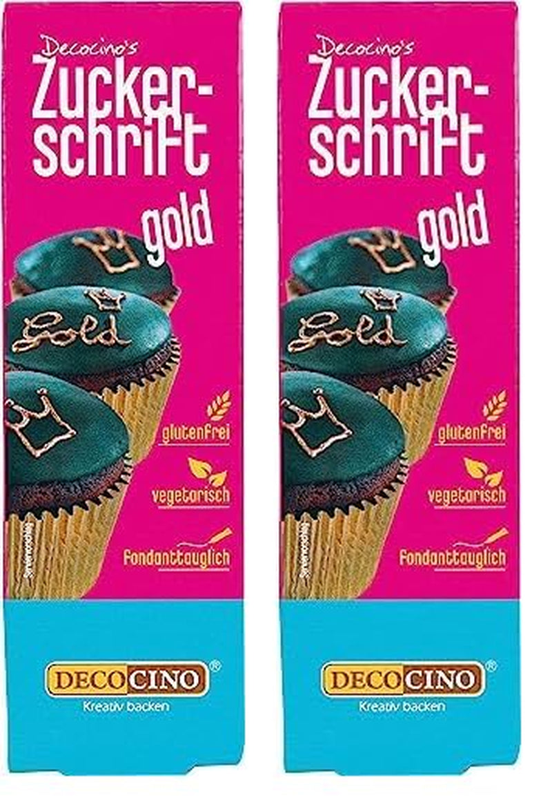 Decocino Red Sugar Lettering – Schriftzug mit Lebensmittelfarbe – Praktische Tube zum Beschriften von Fondant und Zuckerguss – Backdekorationen für Kuchen, Torten und Cupcakes! (2er-Pack)