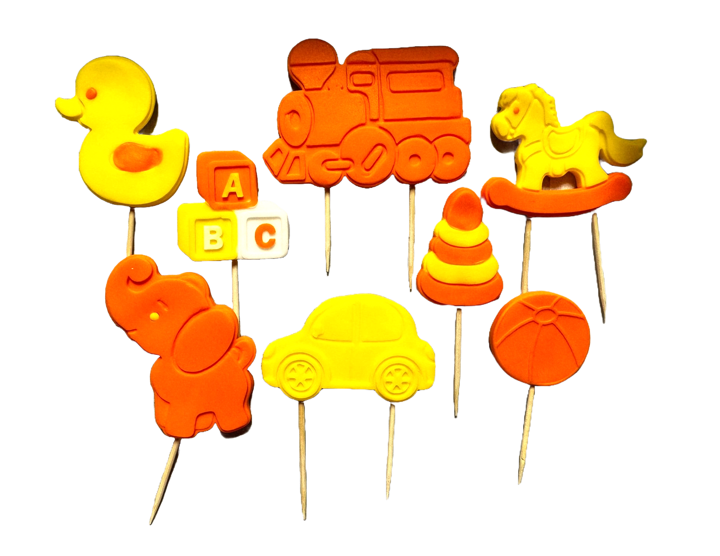 Set mit 8 essbaren Zuckerdekorationen, Naty Shop Zuckerpasten-Dekorationsspielzeug