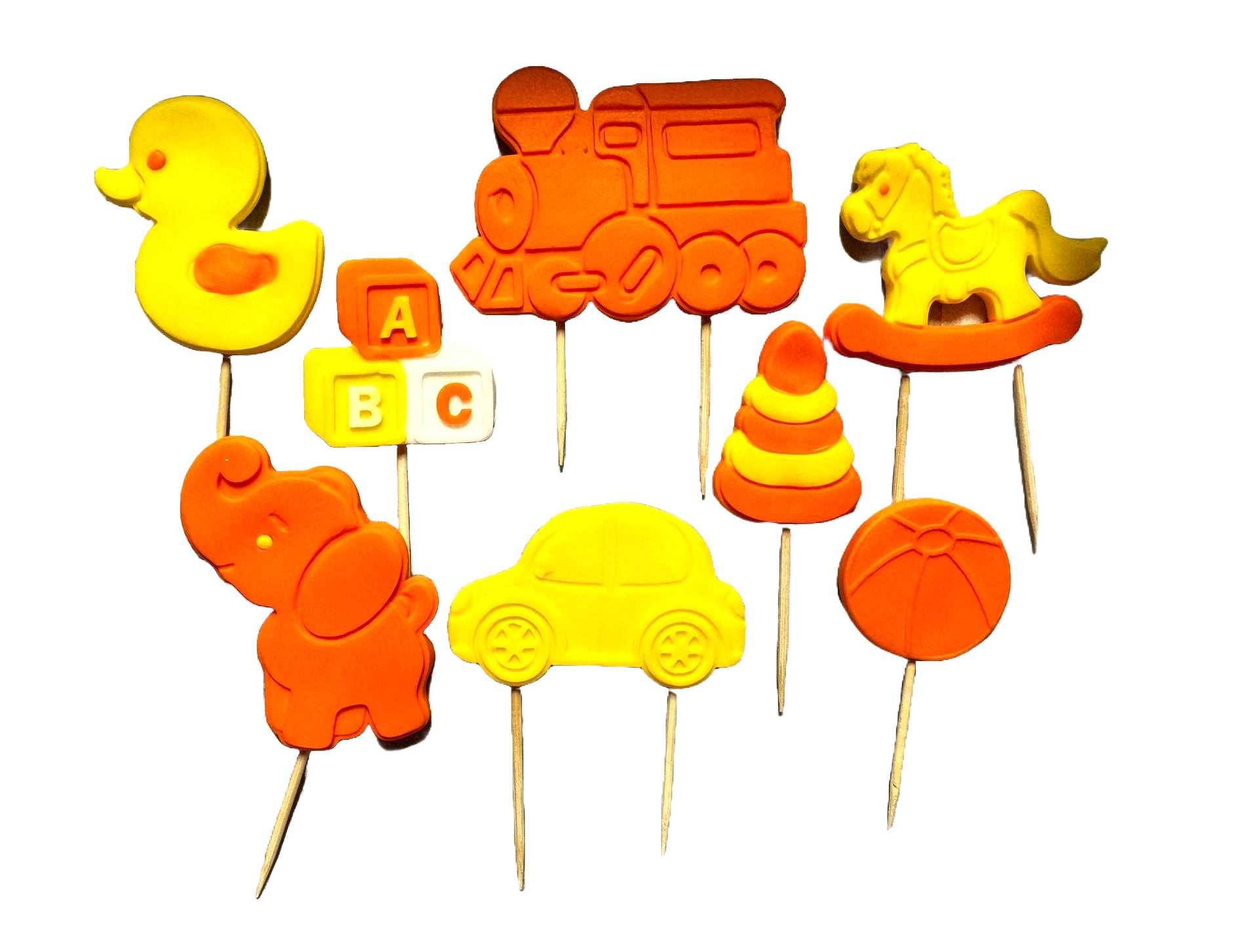 Set mit 8 essbaren Zuckerdekorationen, Naty Shop Zuckerpasten-Dekorationsspielzeug