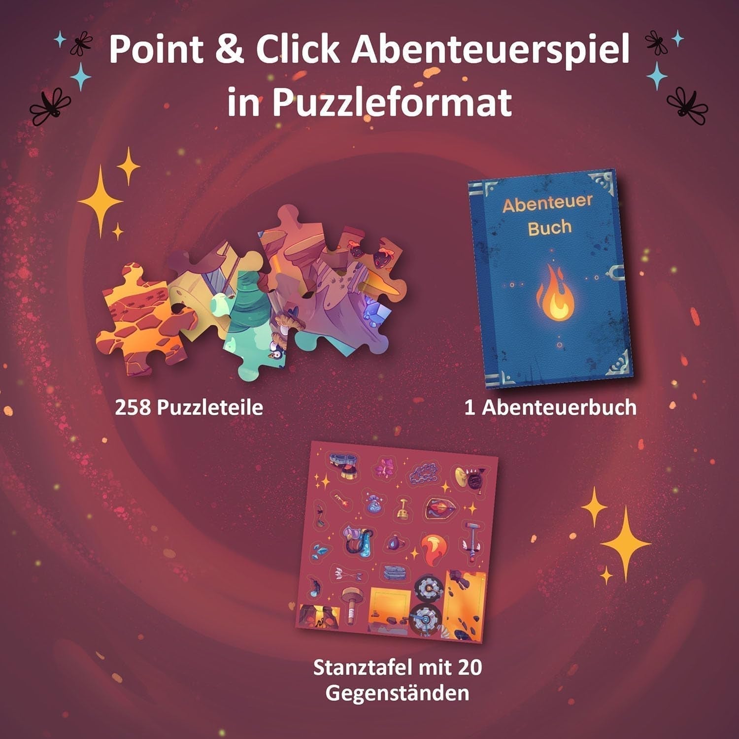 KOSMOS 684853 Den Tiefen Des Vulkans Abenteuerpuzzle, 258 Teile, interaktives Abenteuerpuzzle für Kinder ab 8 Jahren, Entdecken Sie eine Abenteuergeschichte mit jedem Puzzleteil. Puzzle Naty Shop