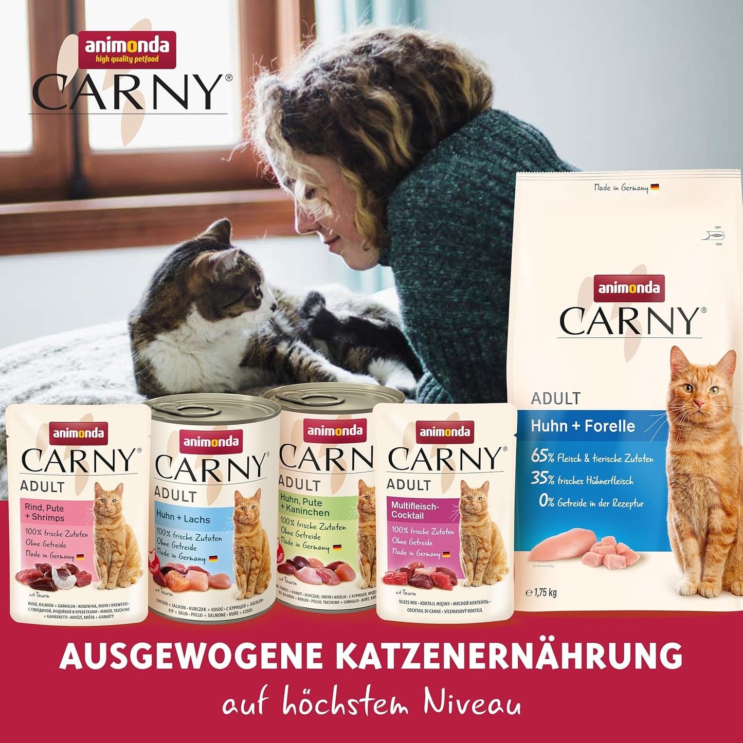 animonda Carny Adult Ocean Marine Sorte Nr. 1 (12 x 80 g), Nassfutter für ausgewachsene Katzen, Nassfutter mit zarten Fischfilets, getreide- und zuckerfreies Katzenfutter