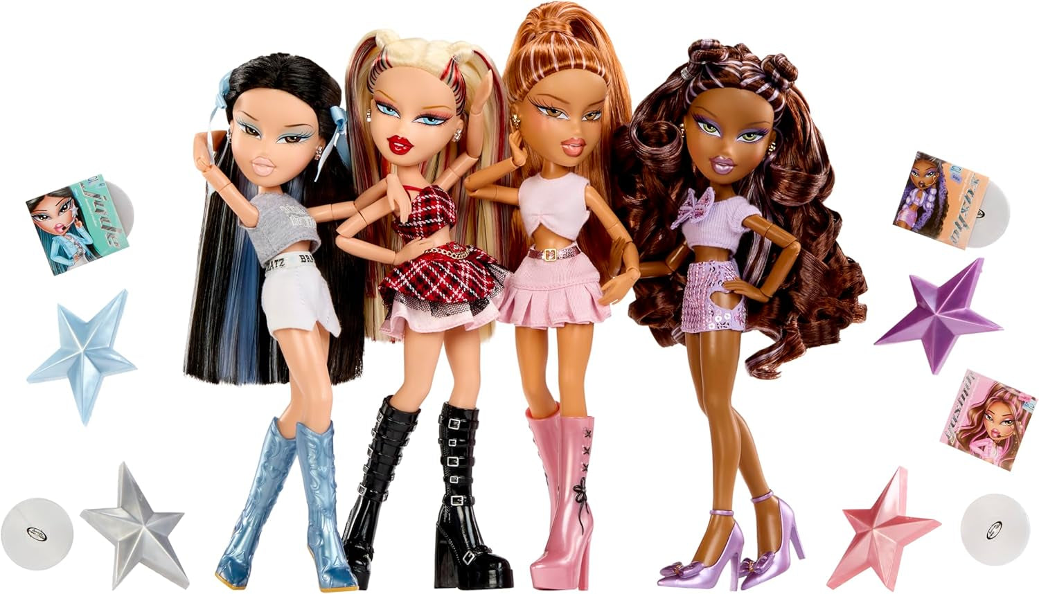 BRATZ Pop Starz Sasha – Modepuppe mit Sammel-Schlüsselanhänger, Outfit und Musikzubehör