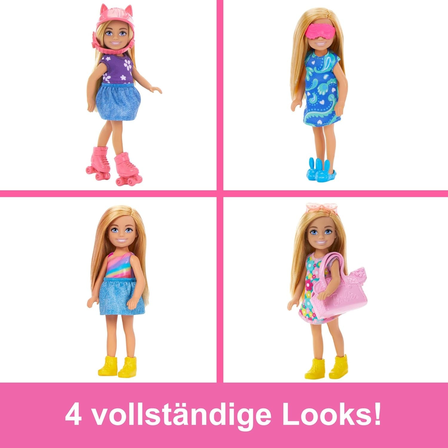 Barbie Chelsea-Puppe und Kleiderschrank-Spielset mit Kleidung und Zubehör, 17-teiliges Set, faltbar zum Spielen und Aufbewahren auf Reisen, HXN03 Naty Shop Dolls