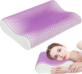 HOMCOM Memory Foam-Kissen, Nackenstützkissen mit abnehmbarem Bezug, 2 Höhen, ergonomisches 2S reaktionsfähiges Nackenkissen für verschiedene Schlafpositionen, 60 x 40 cm, Cremeweiß