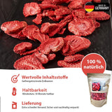 '- 150 g 100 % natürliche und reine gefriergetrocknete Erdbeeren - Geschnittene getrocknete Erdbeeren - Gefriergetrocknete Trockenfrüchte ohne Zuckerzusatz - Ungesüßte Erdbeerchips Dehydrierte Produkte Naty Shop