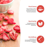 '- 150 g 100 % natürliche und reine gefriergetrocknete Erdbeeren - Geschnittene getrocknete Erdbeeren - Gefriergetrocknete Trockenfrüchte ohne Zuckerzusatz - Ungesüßte Erdbeerchips Dehydrierte Produkte Naty Shop