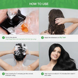 Sofortiges Shampoo für schwarzes Haar, natürliches Haarfärbe-Shampoo, 100 % graue Abdeckung – einfache und schnelle, semi-permanente Farbe für schwarzes Haar, Haarfärbe-Shampoo für Männer und Frauen. Haarfärbe-Naty-Shop