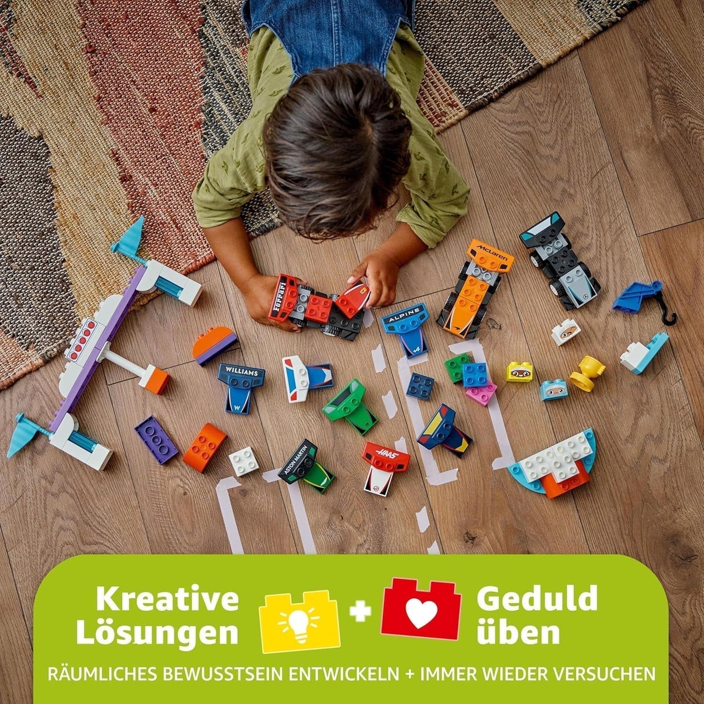 LEGO DUPLO Town F1 Team Rennwagen mit Rennfahrern, Bauspielzeug für die ganze Familie, fantasievolles Spielerlebnis, Geburtstagsgeschenk für Kleinkinder, Jungen und Mädchen ab 2 Jahren 10445 Bausets Besuchen Sie den LEGO-Store