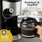 Kaffee-Espressomaschine mit Clatronic®-Filter | für 12-14 Tassen | Kaffee-Espressomaschine mit Filter | Edelstahlgehäuse | Anti-Tropf | Espresso | Kaffee-Espressomaschine mit Filter | 800W | KA 3808
