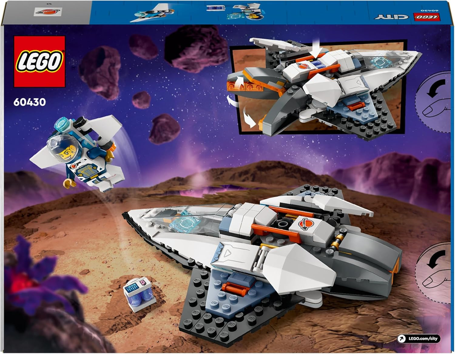 LEGO City Raumschiff, Space-Shuttle-Weltraumspielzeug zum Bauen für Kinder, Jungen und Mädchen ab 6 Jahren, Set mit Astronautenfigur 60430 Bausets Besuchen Sie den LEGO-Store