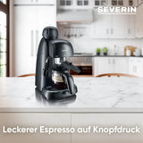 SEVERIN KA 5978 Espressomaschine (inkl. Servierschüssel und Messlöffel, bis zu 4 Tassen) schwarz, Standard