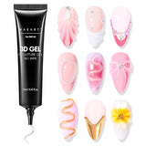 Makartt 3D Nail Art Gel – Strass-Klebegel 15 g für Nagel-Schlüsselanhänger, multifunktionales Nagelskulptur-Gel für DIY-Nageldesign, Nagelskulptur-Nagelmodellierung zu Hause (transparent)