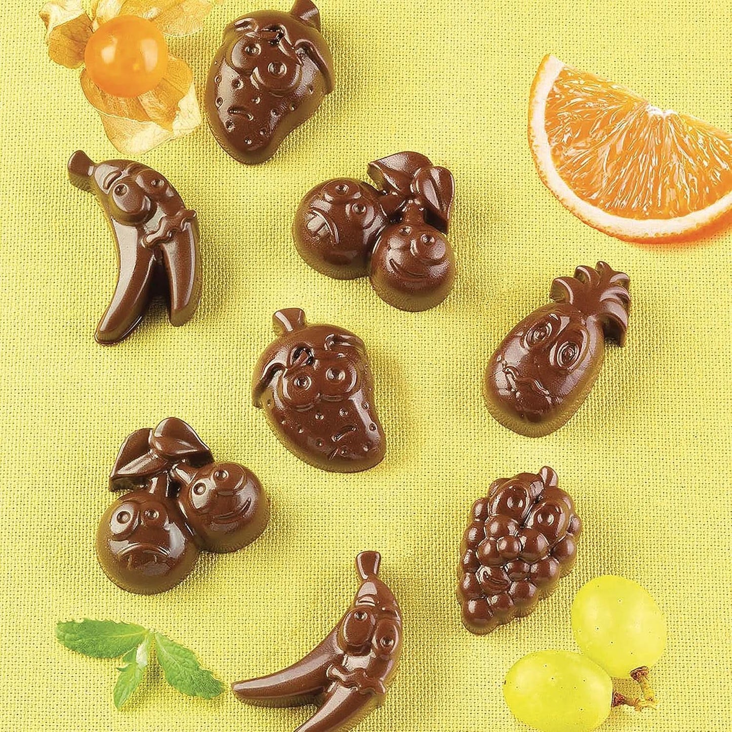 Silikonform Praline Silikomart Früchte 3,2 x 3,2 x H 1,5 cm, 10 ml, 15 Mulden (SCG32) Kitchen Naty Shop