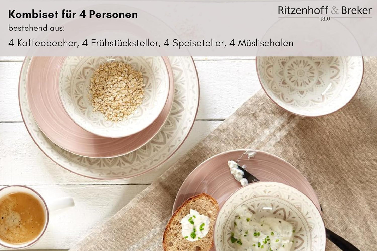 Ritzenhoff & Breker Valencia Geschirrset, bestehend aus 16 Teilen
