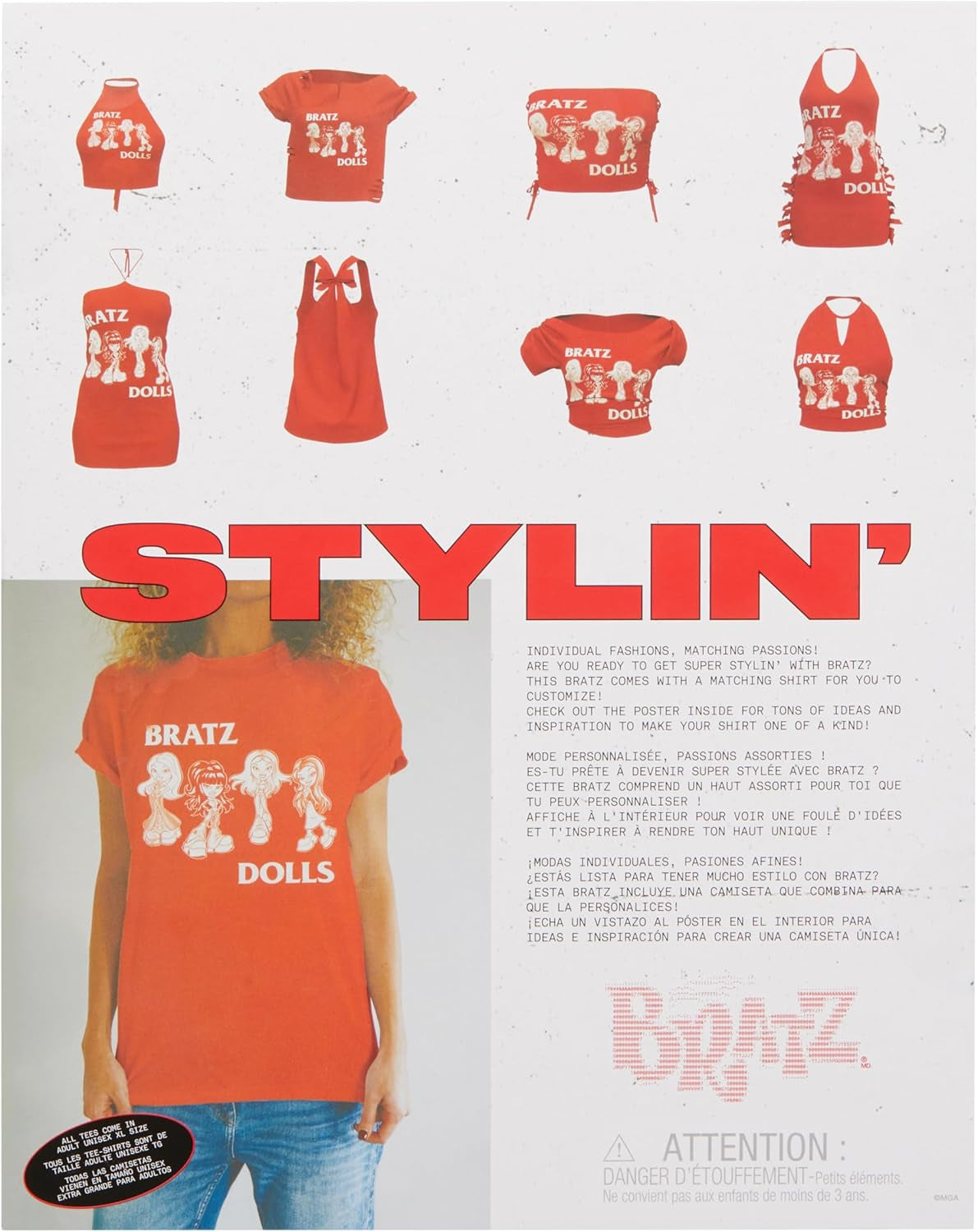Bratz Stylin' Jade, modische Puppe im T-Shirt-Stil, inklusive Zubehör, süßes Mädchenspielzeug