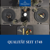 Villeroy & Boch Manufacture Rock Starter-Set, 6-teilig, schwarz, spülmaschinenfest, mikrowellengeeignet, mattschwarzes Geschirrset, Geschirr, Besteck, Premium-Porzellan