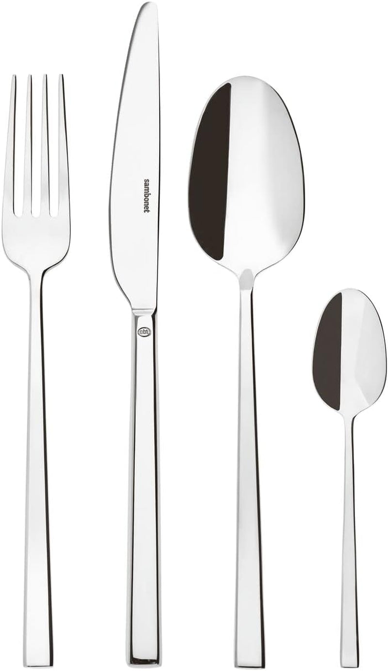 Sambonet 52562-N2 Rock Edelstahl - Besteckset Monobloc Edelstahl 18/10 Kitchen Naty Shop Set 6 Personen - 24-teilig