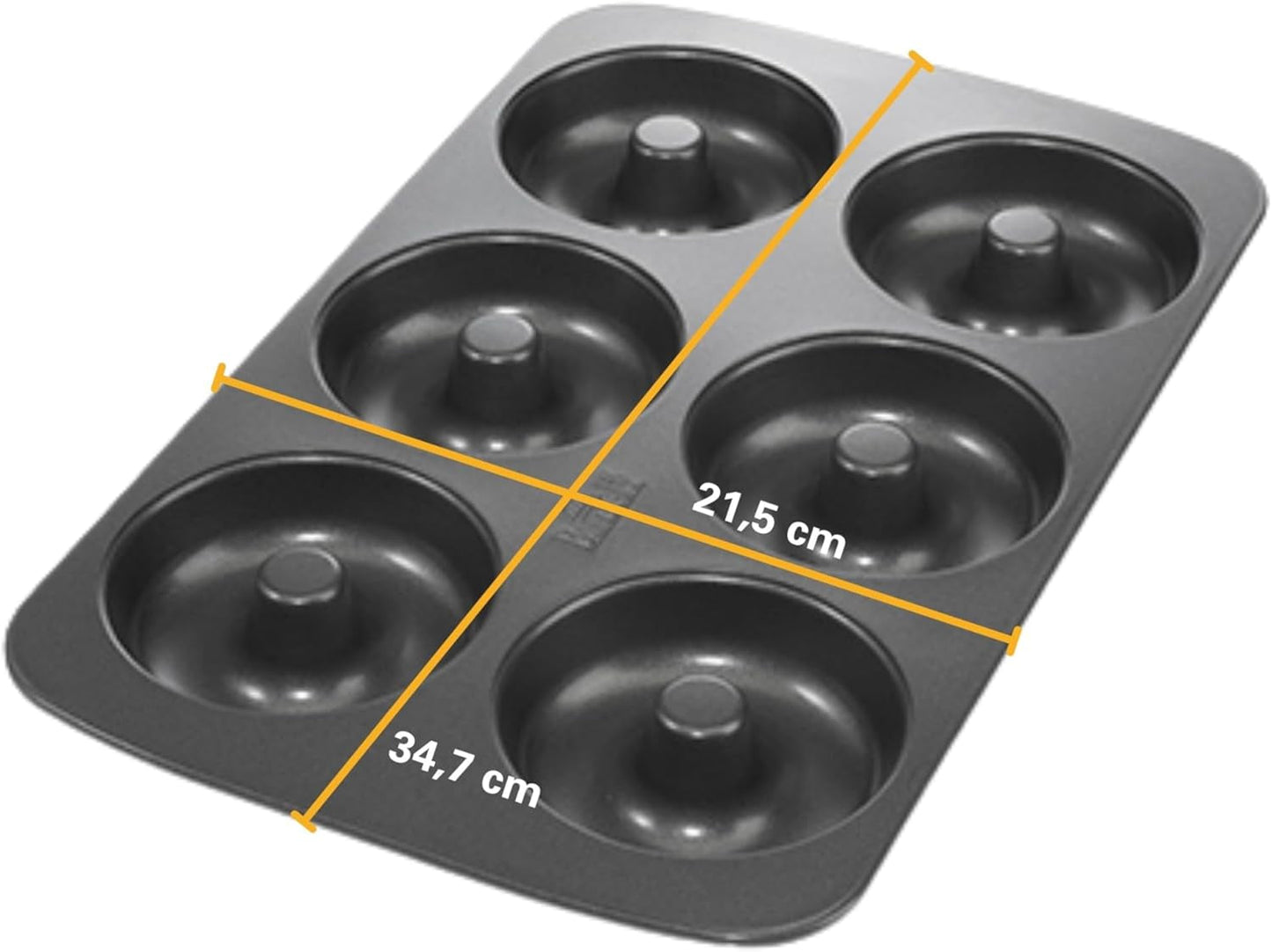 Birkmann, Easy Baking, Donutblech, Backform Für 6 Donuts, Mit Hochwertiger Antihaftbeschichtung, Ø 9 Cm, Mit Rezept, 881631 Formen und Bleche zum Backen Naty Shop