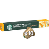 STARBUCKS Blonde Espresso Roast by Nespresso, Helle Röstung, Kaffeekapseln 10 x 10 (100 Kapseln)